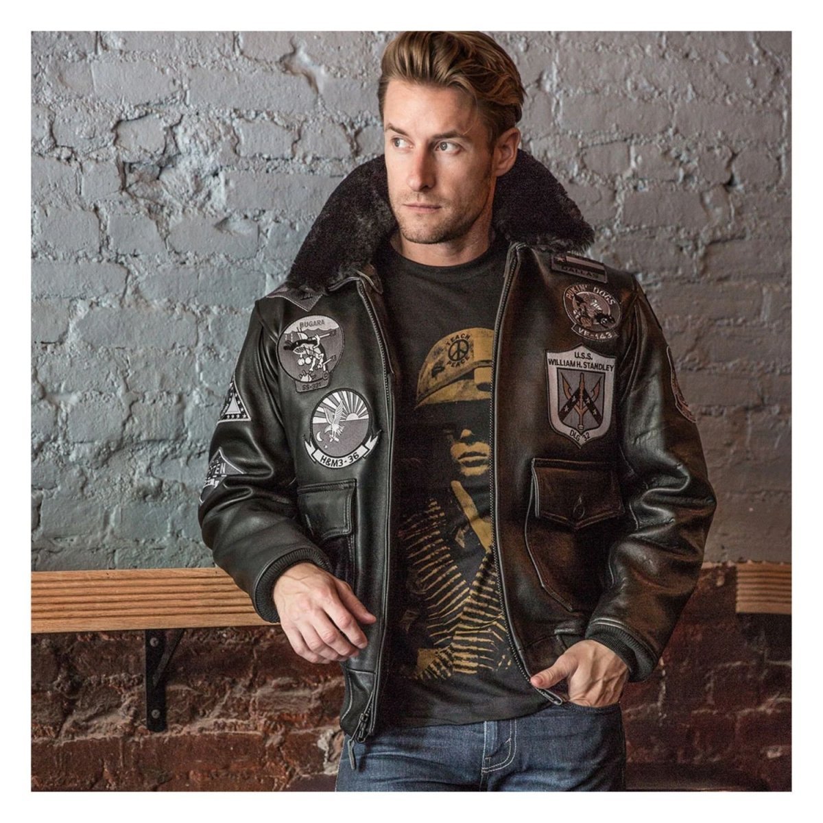 Chaqueta bomber Cockpit USA Stealth Top Gun Z21W106 Cockpit USA Cazadora de Piloto Hombre