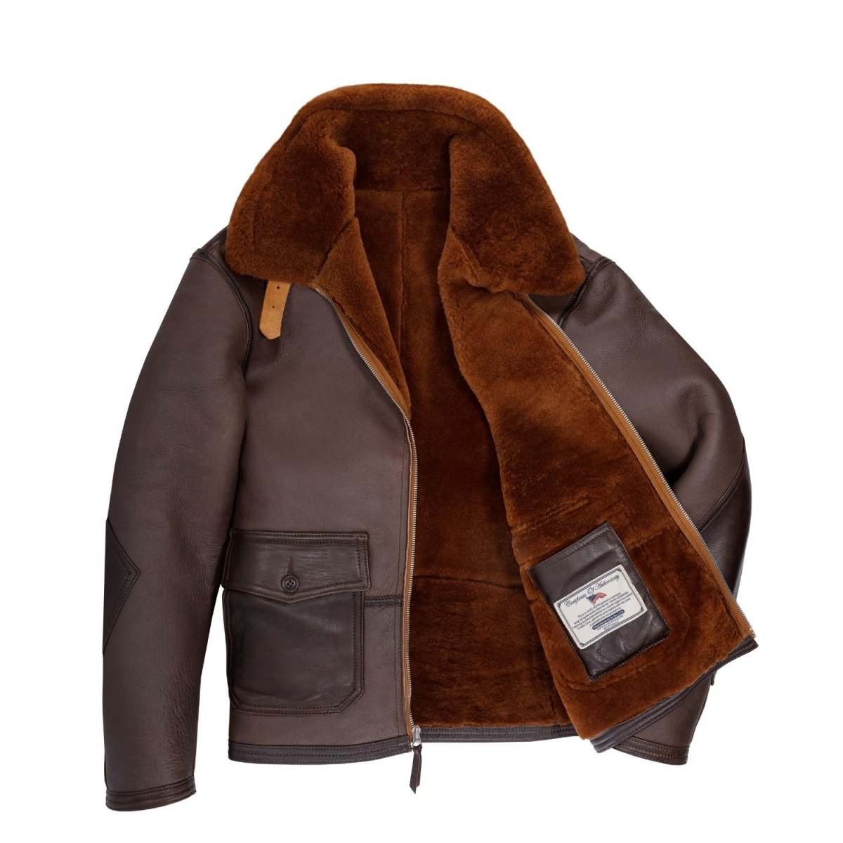 Chaqueta de vuelo de piel de oveja C44 Z21C122 Cockpit USA Cazadora de Piloto Hombre