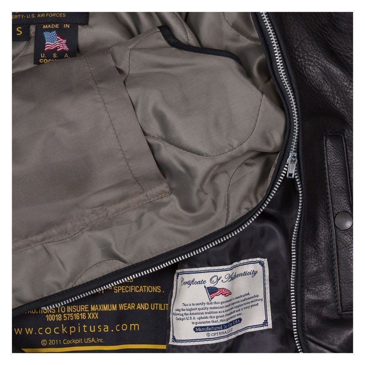 Chaqueta de vuelo de piel B-15 Z27H02 Cockpit USA Cazadora de Piloto Hombre