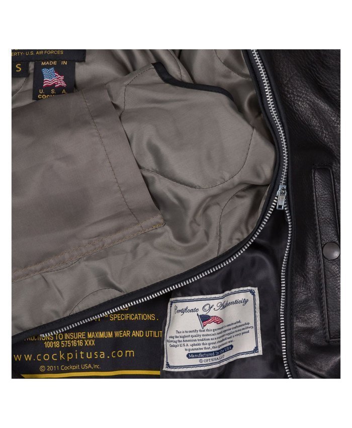 Chaqueta de vuelo de piel B-15 Z27H02 Cockpit USA Cazadora de Piloto Hombre