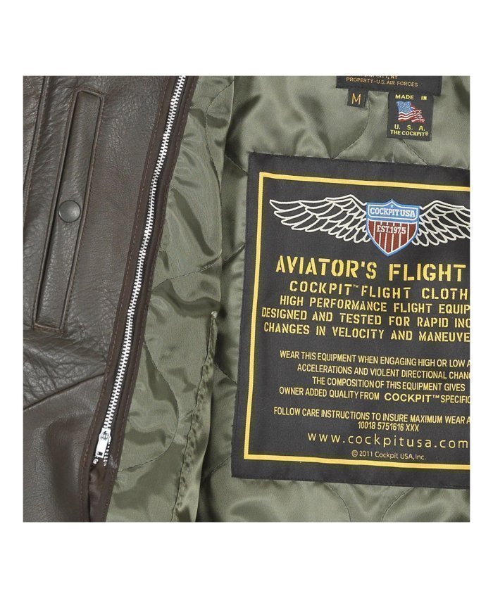 Chaqueta de vuelo de piel B-15 Z27H02 Cockpit USA Cazadora de Piloto Hombre
