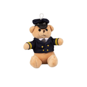 Uniform Pilot Bear Plush Keyring