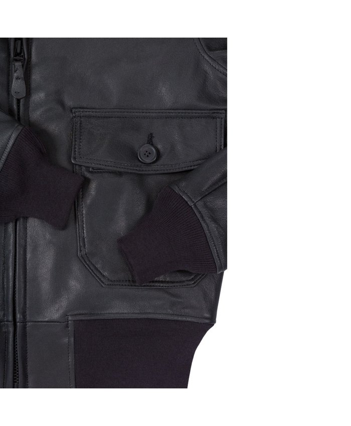 Black Leather G-1 Military Spec Cockpit Jacket Z21E013 Cockpit USA Mens Pilot Jackets