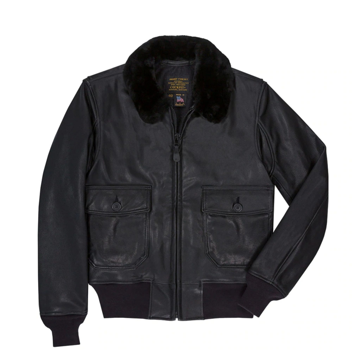 Black Leather G-1 Military Spec Cockpit Jacket Mens Pilot Jackets  BuckerBook €700.00 Cockpit USA