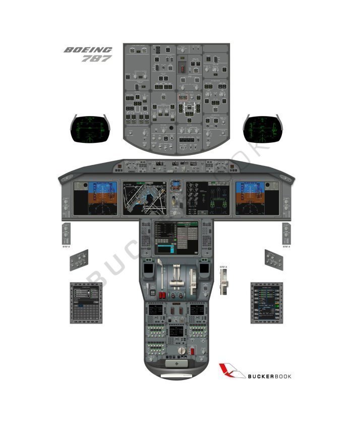 Poster Boeing B787 Entrenamiento POSTER.B787 BuckerBook Premium Pósters de Entrenamiento