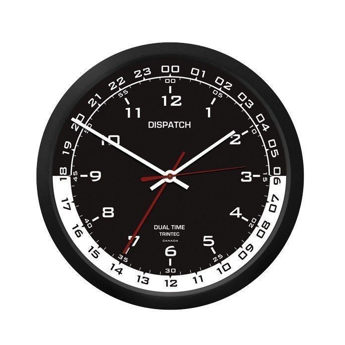 Reloj de Pared 10 DISPATCH Dual Time Negro y Blanco" Wall Clocks  BuckerBook €39.95 Trintec Ind