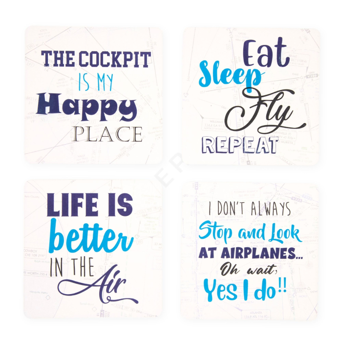 4 Pack - Cockpit Coasters Aviation Coasters  BuckerBook €24.90 