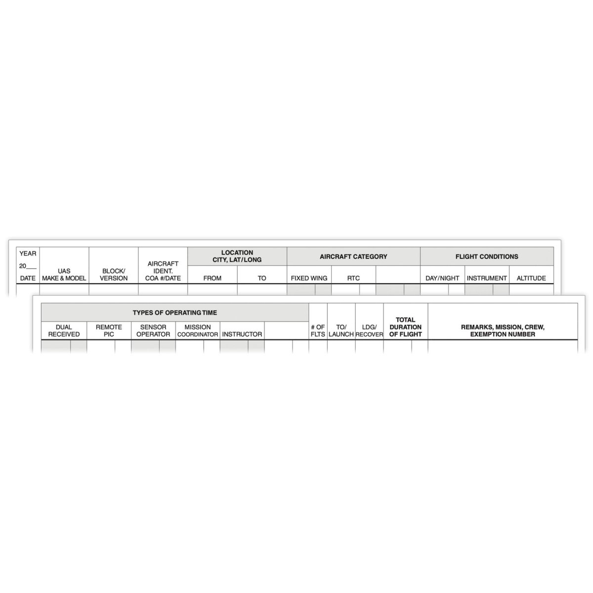 The Standard UAS Operator Log - Gray ASA-SP-UAS1 ASA Logbooks
