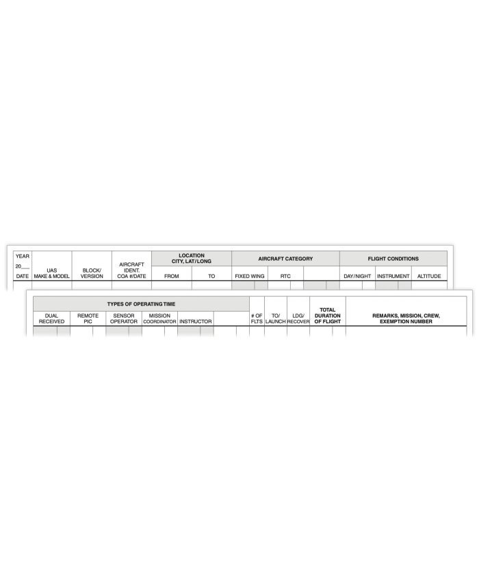 Logbook The Standard UAS Operator - Gris ASA-SP-UAS1 ASA Logbooks / Diario de Vuelo