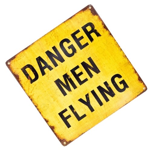 Cartel Decorativo Danger Men Flying 2