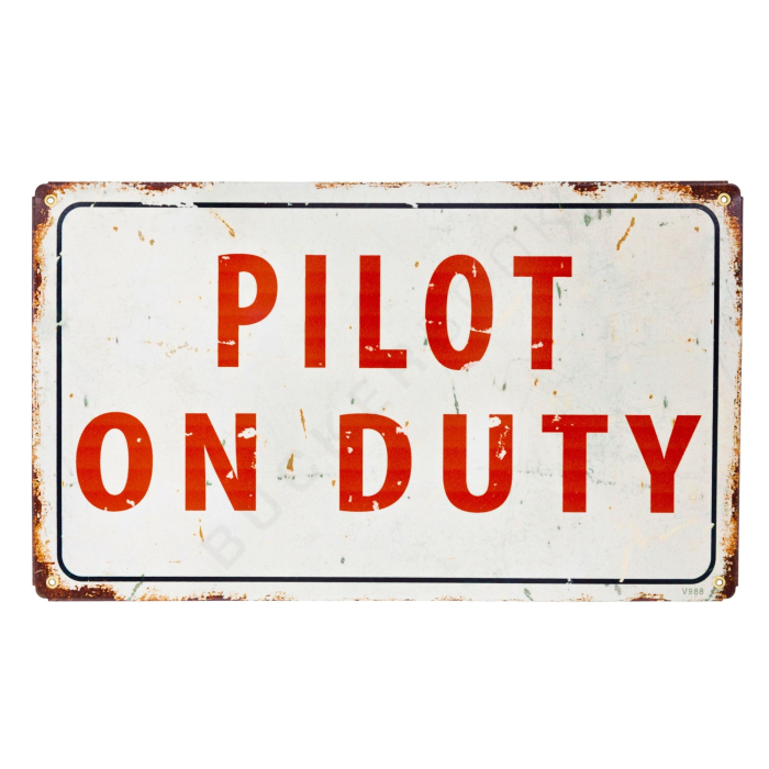 Pilot On Duty Decorative Sign Signs  BuckerBook €29.90 