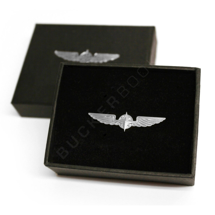 Silver Pilot Wings Pin 3,5cm Pins  BuckerBook €7.90 Design 4 Pilots