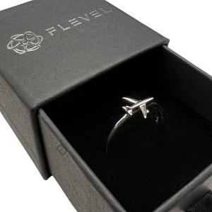 FLEVEL Silver Airplane Ring