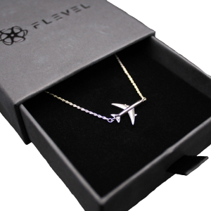 FLEVEL Silver Airplane Pendant