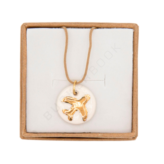 Gold Airplane Pendant Aviation Necklaces & Bracelets  BuckerBook €35.00 BuckerBook Premium