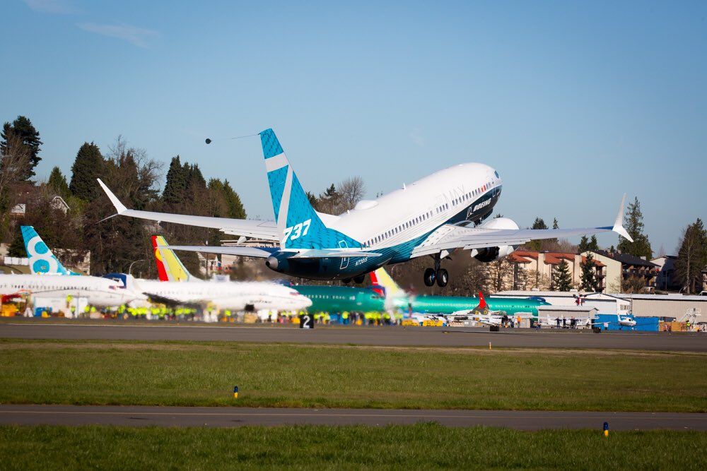 Primer vuelo del 737 MAX 7 que tuvo lugar el 16 de marzo del 2018. Foto: Boeing