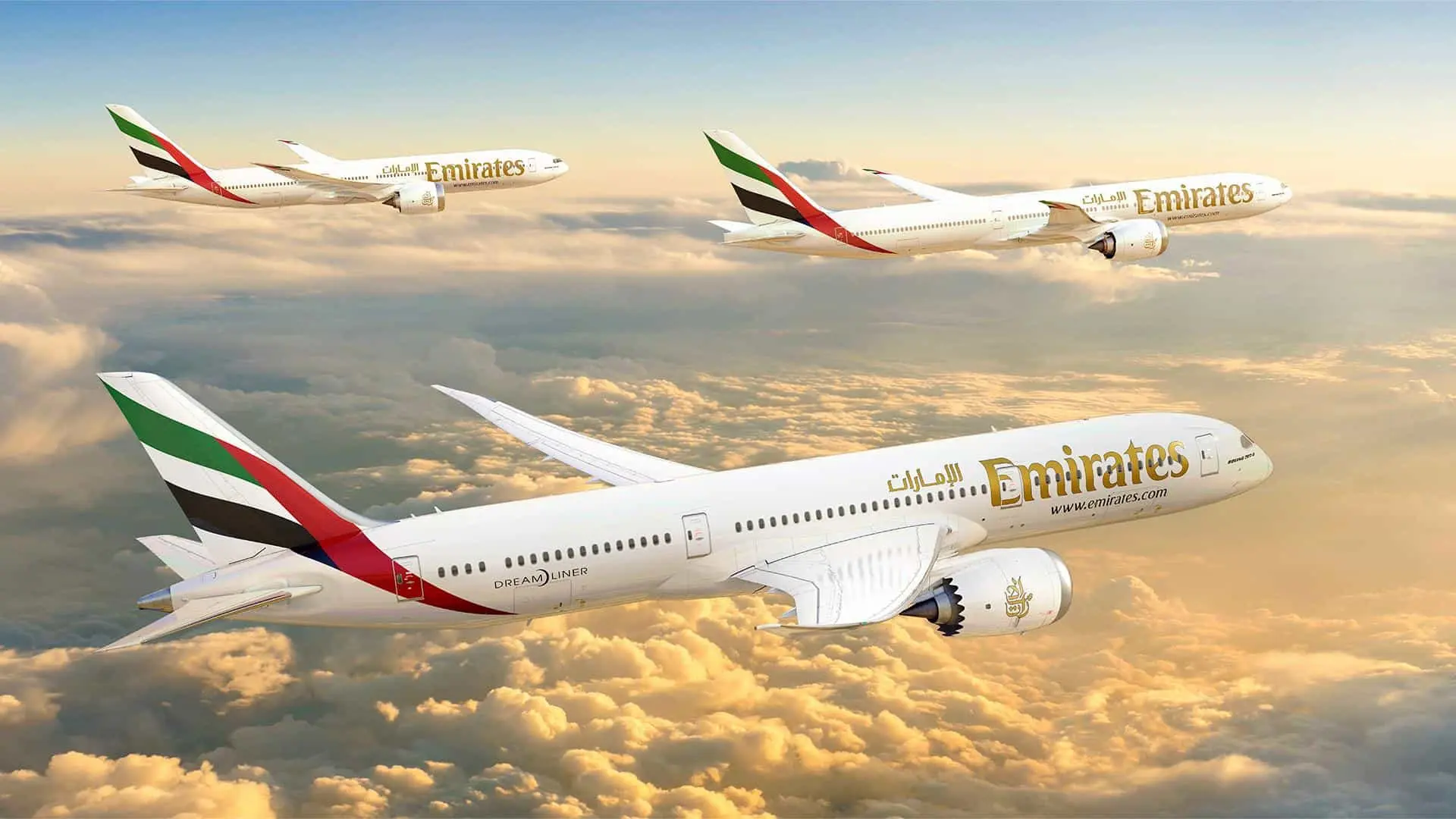 Recreación de Boeing sobre los futuros 787 y 777X de Emirates