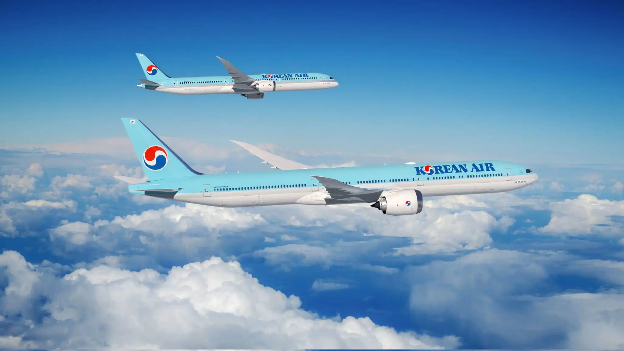 Korean Air se estrena como operador del 787-10 y afianza su apoyo al 777-9. Renderizado: Boeing