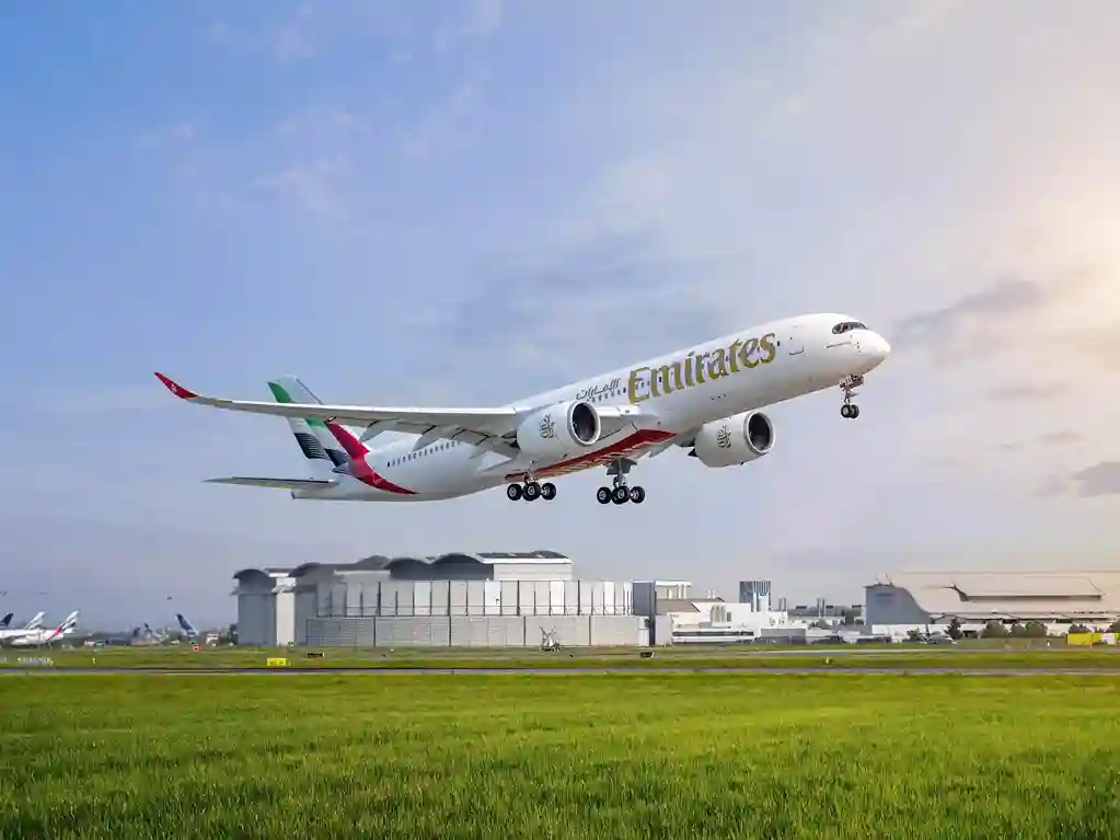 El primer A350 de Emirates ha realizado su primer vuelo hace unos pocos días. Foto: Emirates