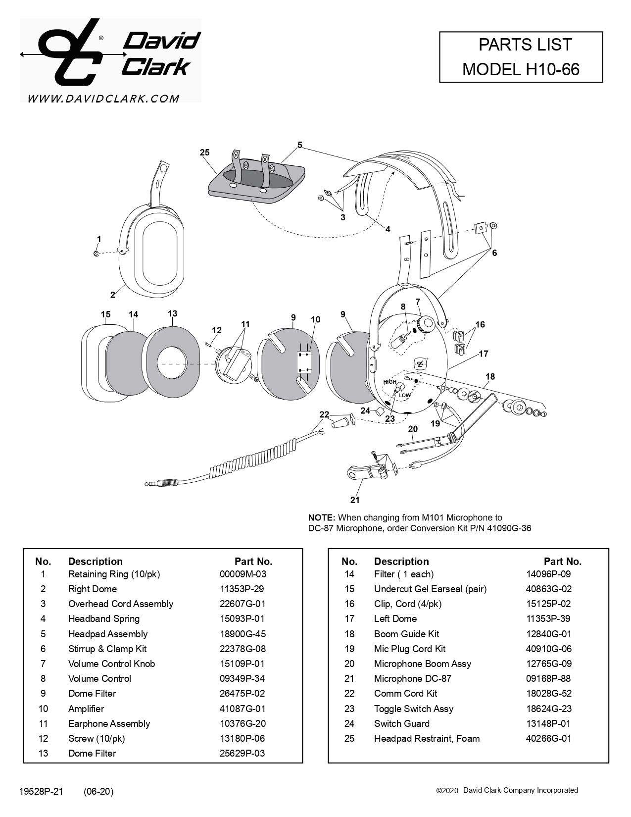 LISTAD DE COMPONENTES H10-66 BUCKERBOOK